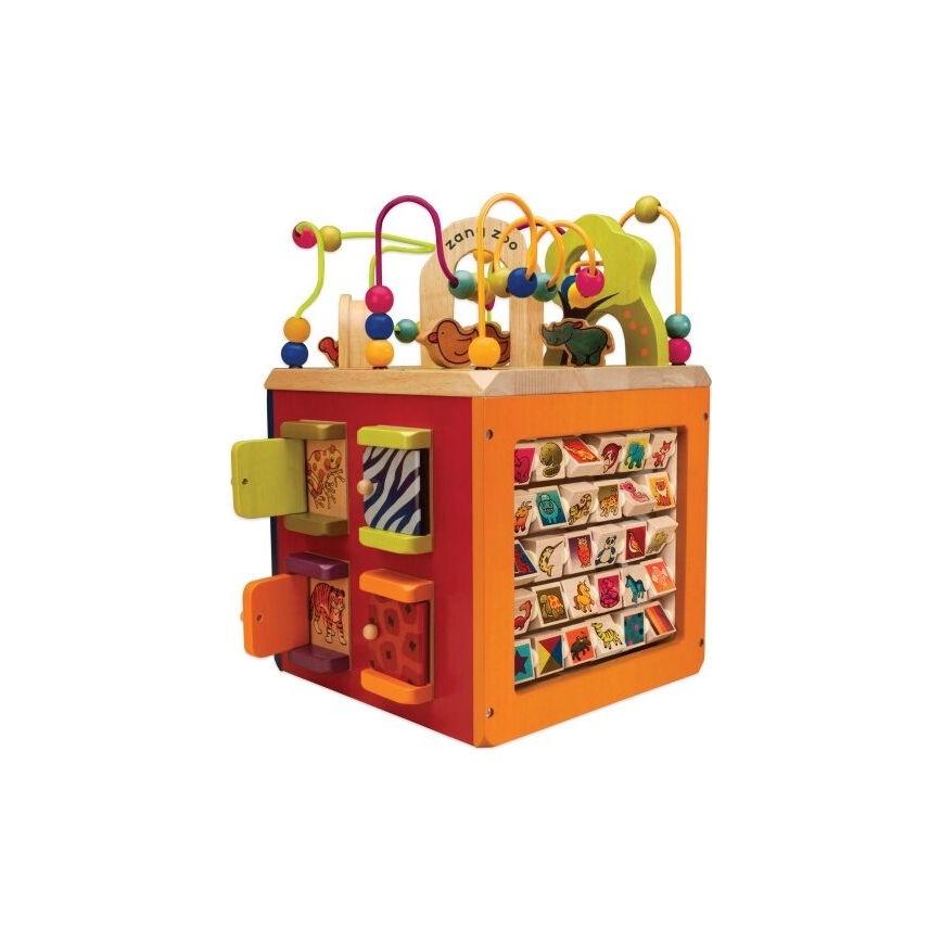 B-Toys - Cubo interativo Zoo borracha de figueira