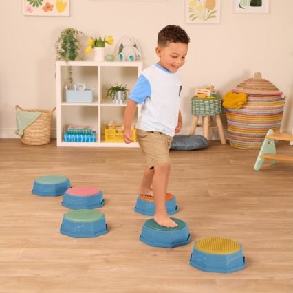 B-Toys - Pedras de equilíbrio para crianças BALANCE & HOP 6 unid.
