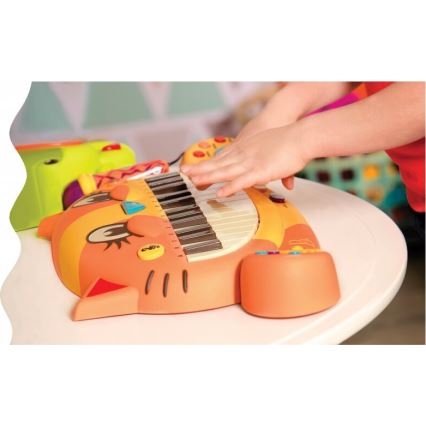 B-Toys - Piano com microfone para criança Cat 4xAA