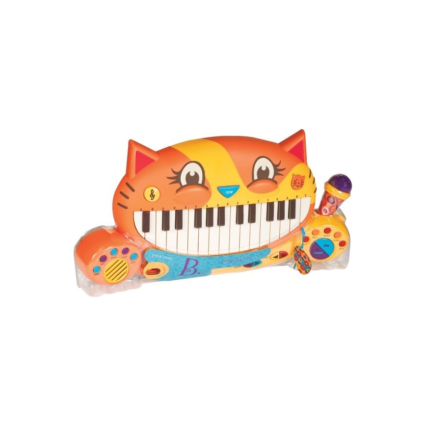 B-Toys - Piano com microfone para criança Cat 4xAA