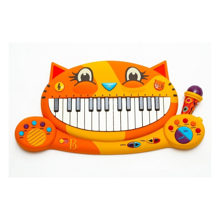 B-Toys - Piano com microfone para criança Cat 4xAA