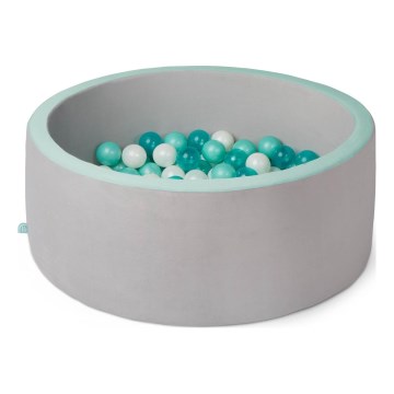 B-Toys - Piscina seca para crianças com bolas diâmetro 89 cm cinzento/turquesa