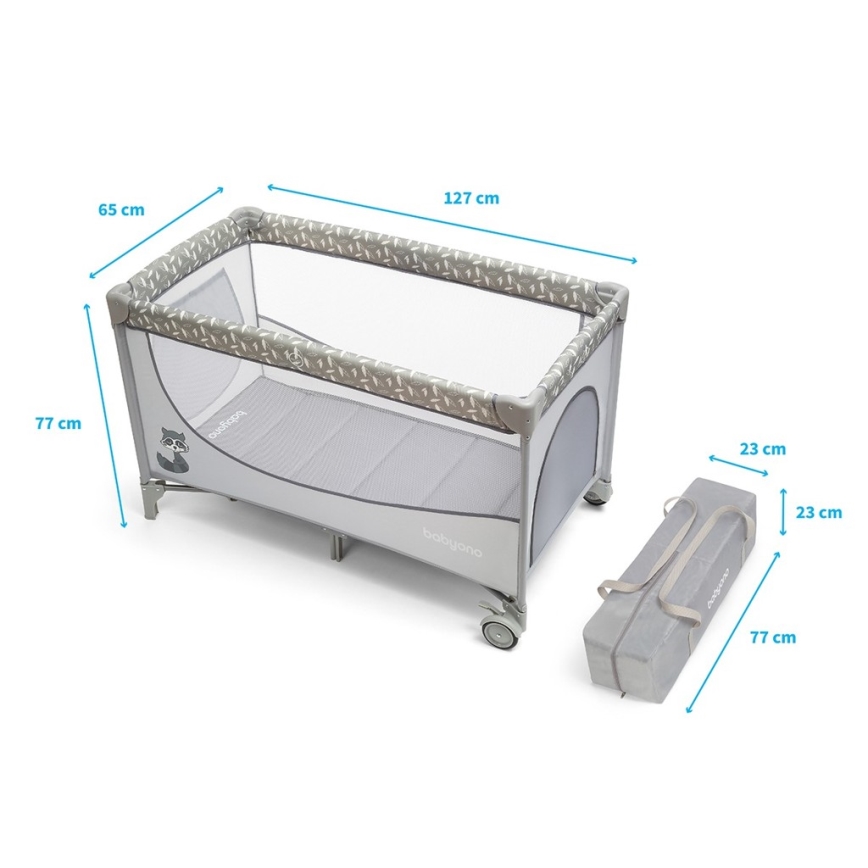 BabyOno - Berço de viagem BASIC cinzento