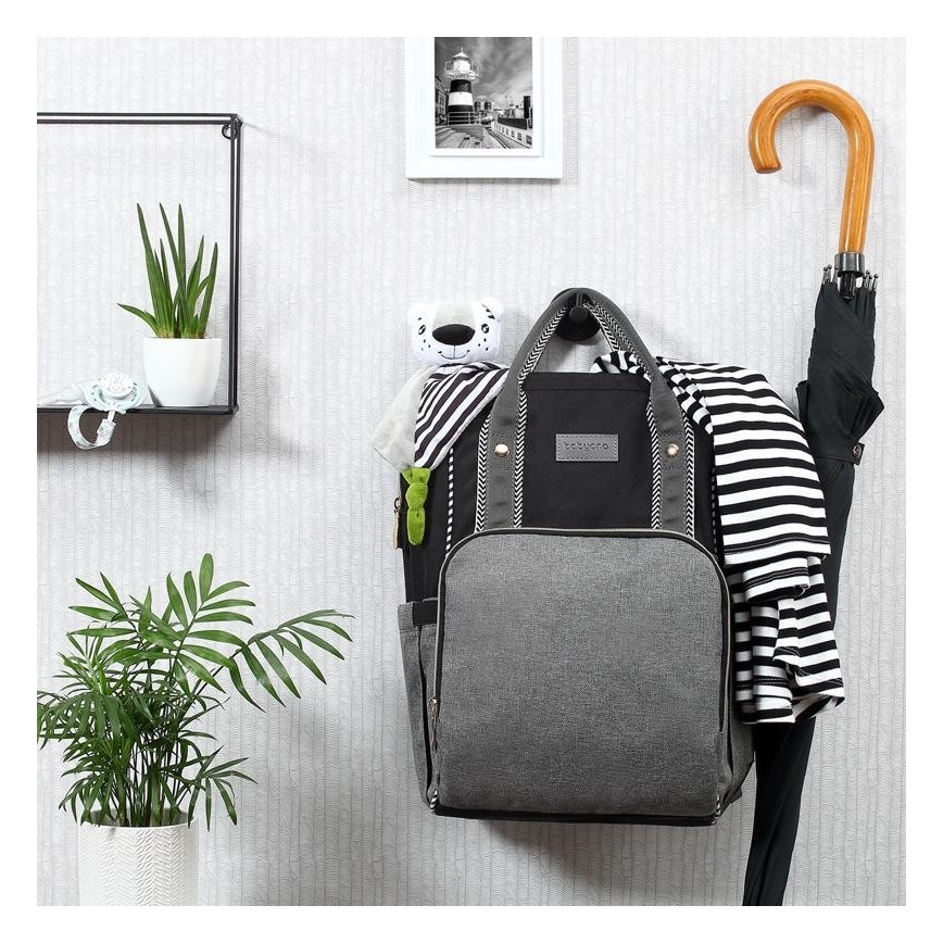BabyOno - Mochila para muda de roupa para carrinho de bebé Oslo Style preto