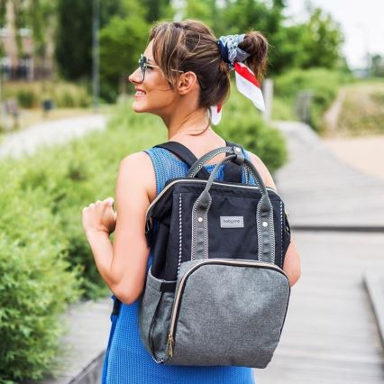 BabyOno - Mochila para muda de roupa para carrinho de bebé Oslo Style preto