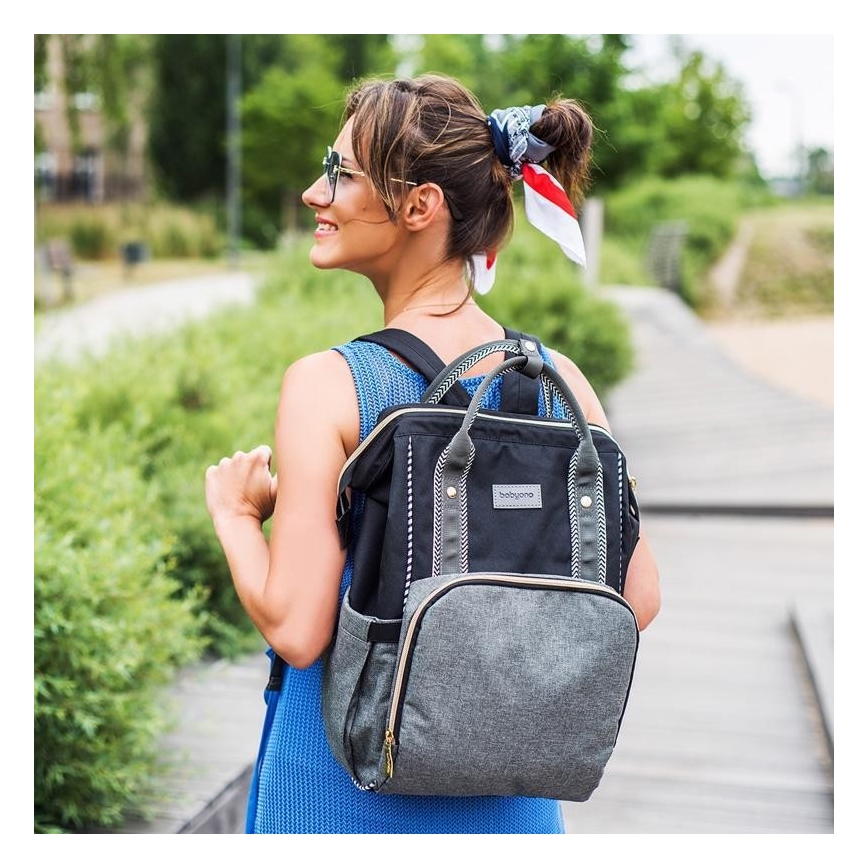 BabyOno - Mochila para muda de roupa para carrinho de bebé Oslo Style preto