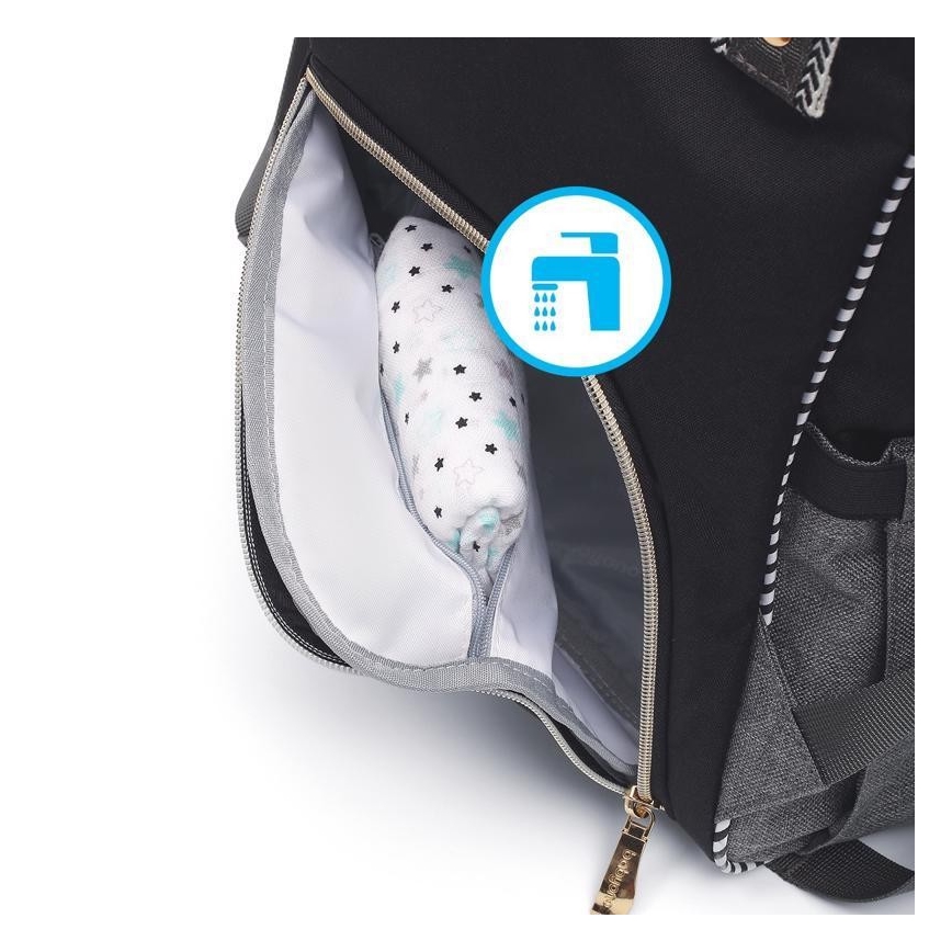 BabyOno - Mochila para muda de roupa para carrinho de bebé Oslo Style preto