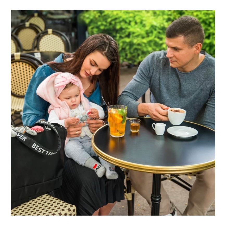 BabyOno - Saco de muda da roupa para carrinho de bebé Best Time Ever preto