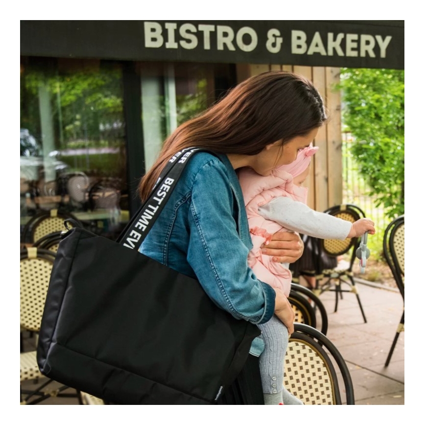 BabyOno - Saco de muda da roupa para carrinho de bebé Best Time Ever preto