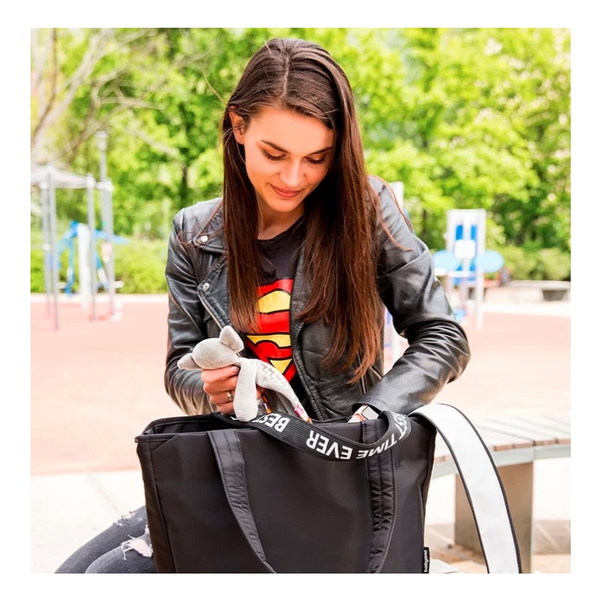 BabyOno - Saco de muda da roupa para carrinho de bebé Best Time Ever preto