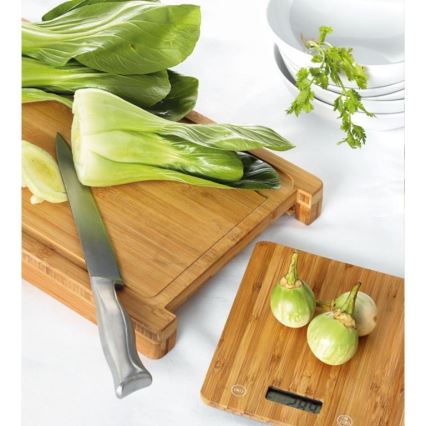 Balança de cozinha digital + placa de bambu