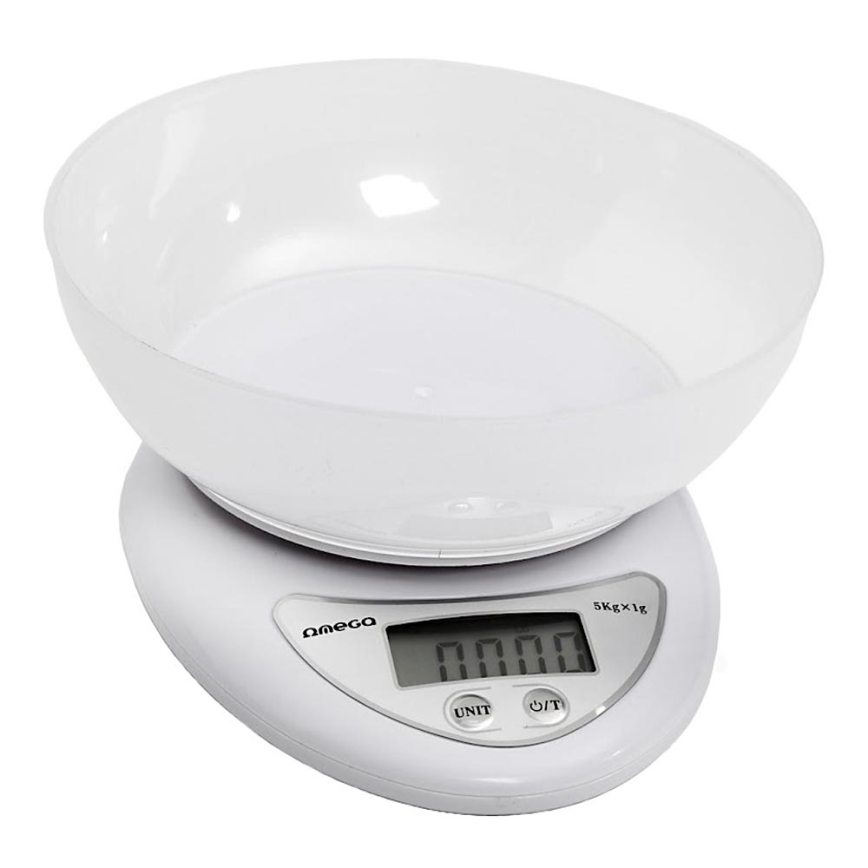 Balança digital de cozinha com taça 1xCR2032 branco