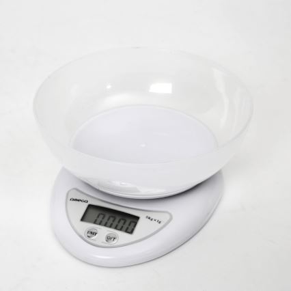 Balança digital de cozinha com taça 1xCR2032 branco