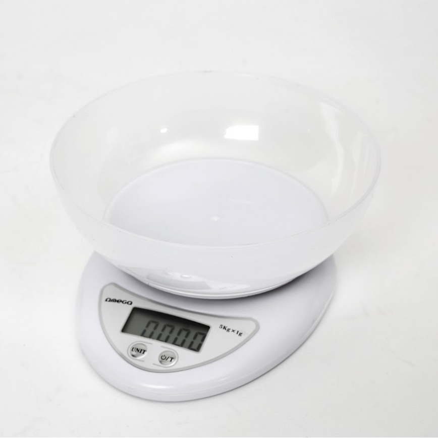 Balança digital de cozinha com taça 1xCR2032 branco