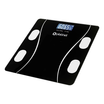 Balança pessoal digital inteligente com visor LCD 2xAAA preto