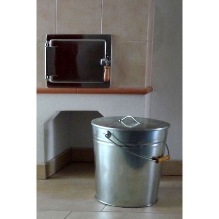 Balde de cinzas com tampa 15 l cromado brilhante