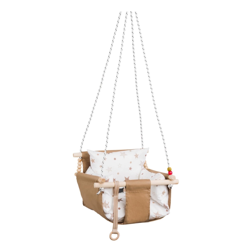 Baloiço têxtil para crianças SELALE branco/castanho