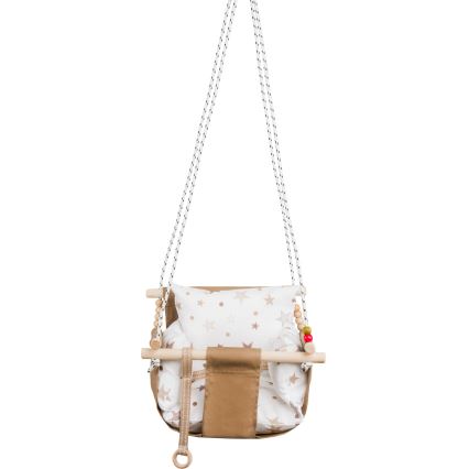 Baloiço têxtil para crianças SELALE branco/castanho