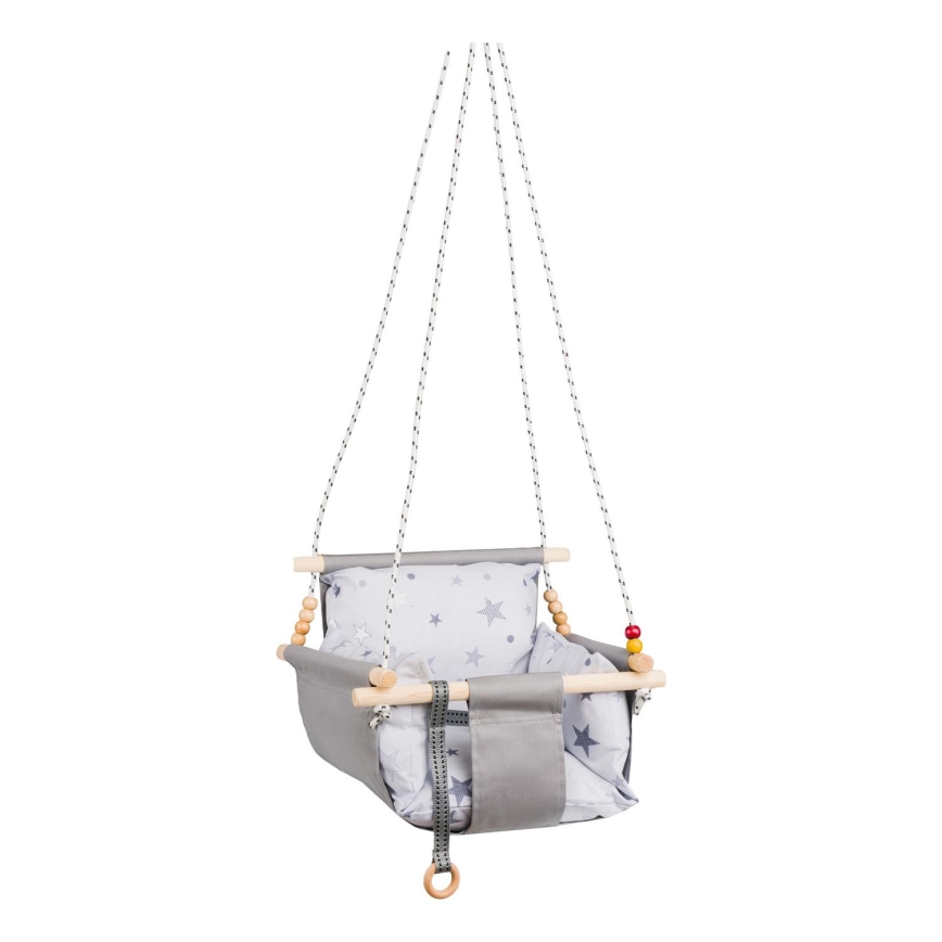 Baloiço têxtil para crianças SELALE branco/cinzento