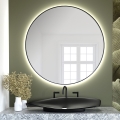 Baltica Design - Espelho de parede para casa de banho com iluminação LED integrada BRIGHT LED/15W/230V 3000K Ø 100 cm IP65, preto