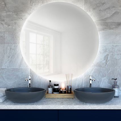 Baltica Design - Espelho de parede LED para casa de banho com iluminação integrada BRIGHT, 15W/230V, 6500K, diâmetro 100 cm, IP65