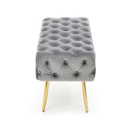 Banco acolchoado ATHENA 40x100 cm cinzento/dourado