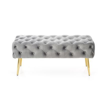 Banco acolchoado ATHENA 40x100 cm cinzento/dourado