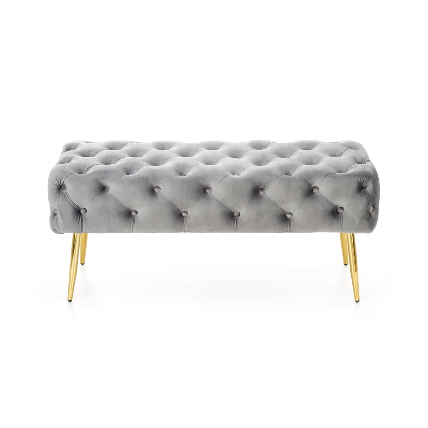 Banco acolchoado ATHENA 40x100 cm cinzento/dourado