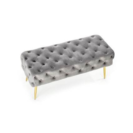 Banco acolchoado ATHENA 40x100 cm cinzento/dourado