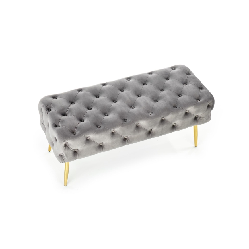 Banco acolchoado ATHENA 40x100 cm cinzento/dourado