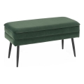 Banco acolchoado com espaço de armazenamento VELVA 37x78 cm verde/preto