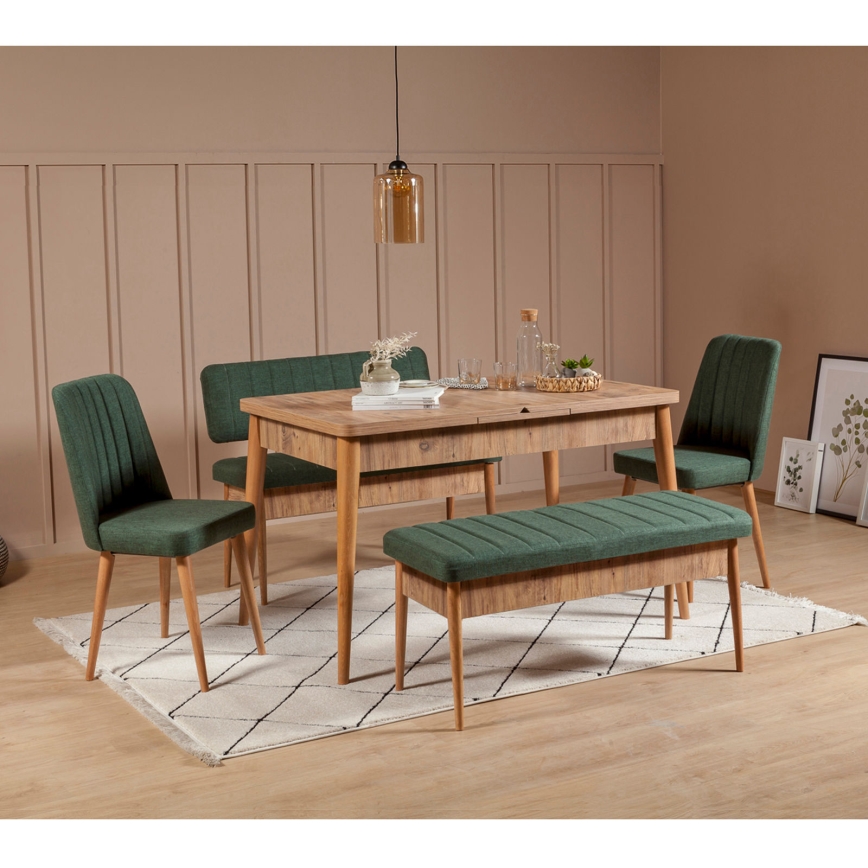 Banco acolchoado VINA 85x110 cm verde/pinho atlantic