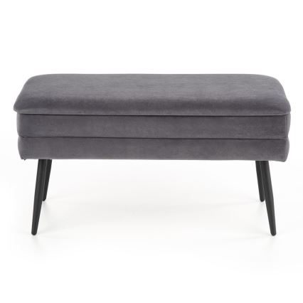 Banco com espaço de armazenamento VELVA 37x78 cm cinzento