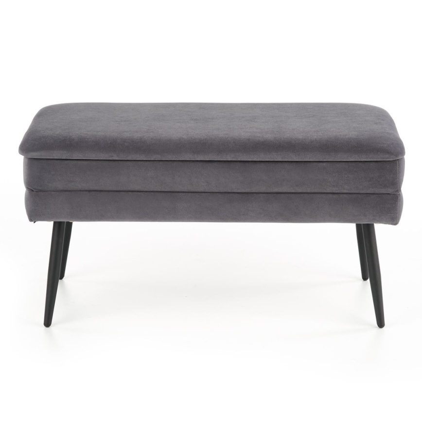 Banco com espaço de armazenamento VELVA 37x78 cm cinzento