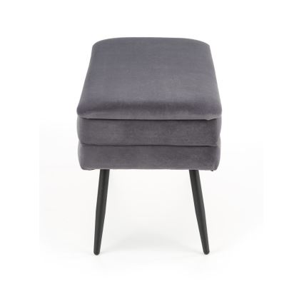 Banco com espaço de armazenamento VELVA 37x78 cm cinzento