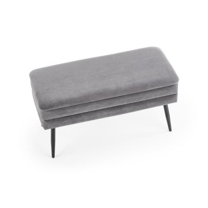 Banco com espaço de armazenamento VELVA 37x78 cm cinzento