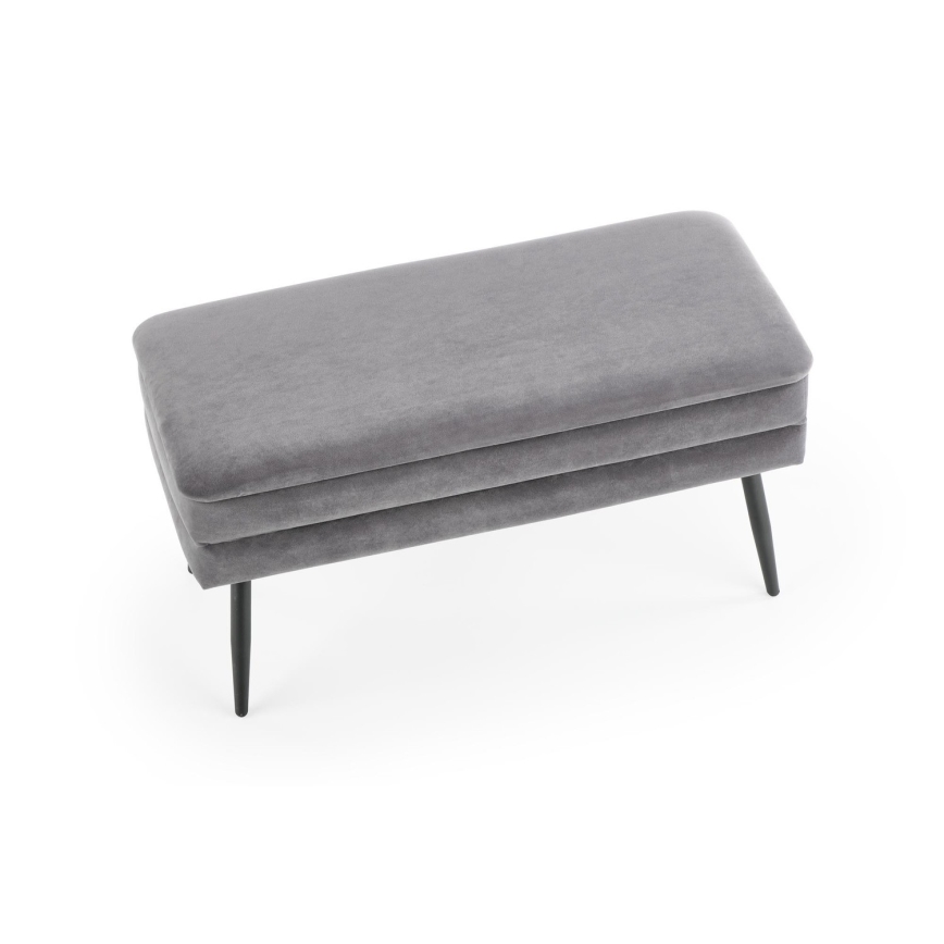 Banco com espaço de armazenamento VELVA 37x78 cm cinzento