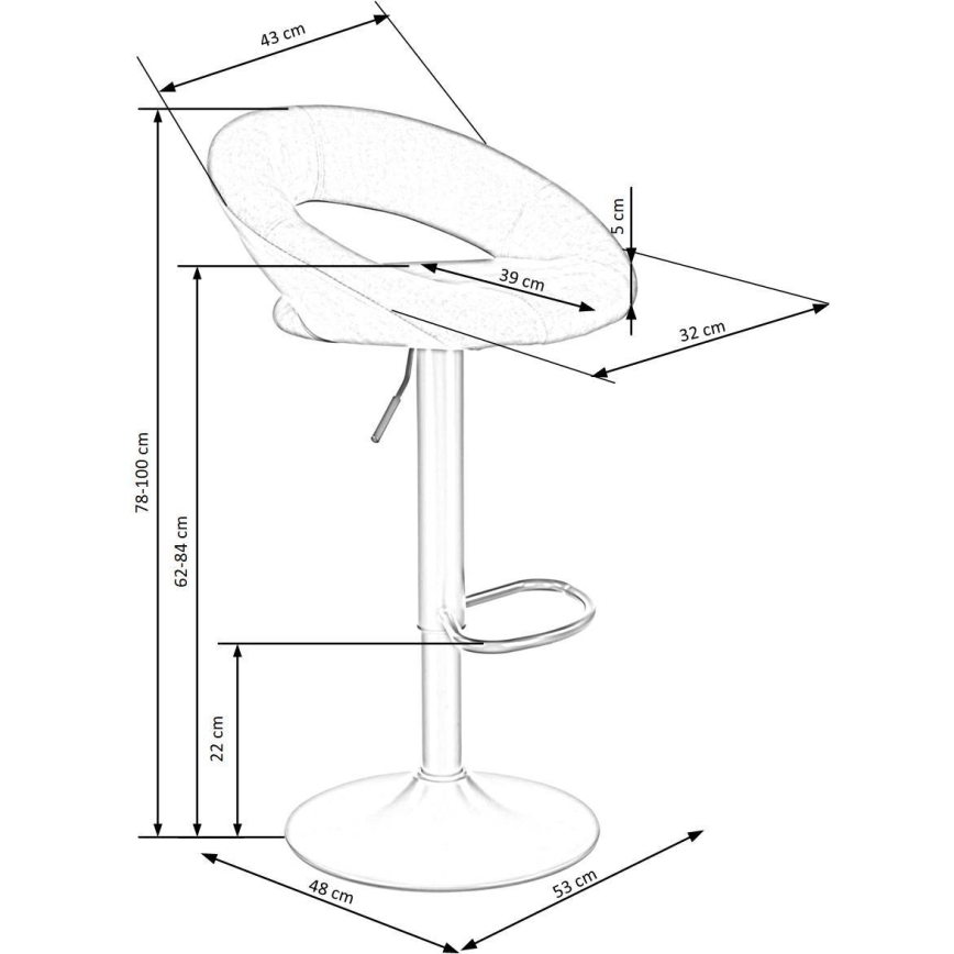 Banco de bar 100x48 cm cinzento/antracite
