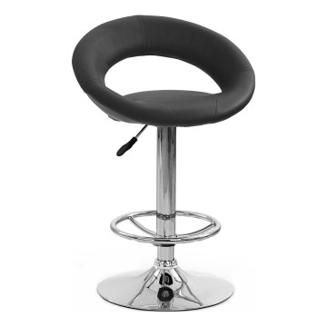 Banco de bar 102x54 cm preto/cromado brilhante