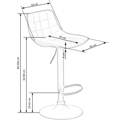 Banco de bar 106x43 cm preto