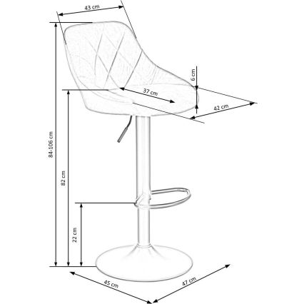 Banco de bar 106x47 cm preto/castanho