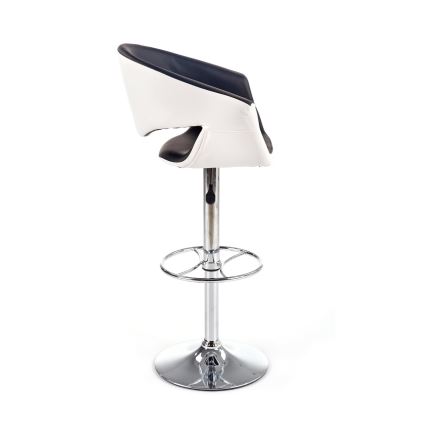 Banco de bar 115x60 cm branco/preto/cromado brilhante