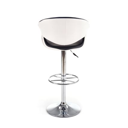 Banco de bar 115x60 cm branco/preto/cromado brilhante