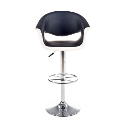 Banco de bar 115x60 cm branco/preto/cromado brilhante