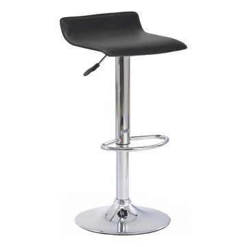 Banco de bar 84x40 cm preto/cromado brilhante