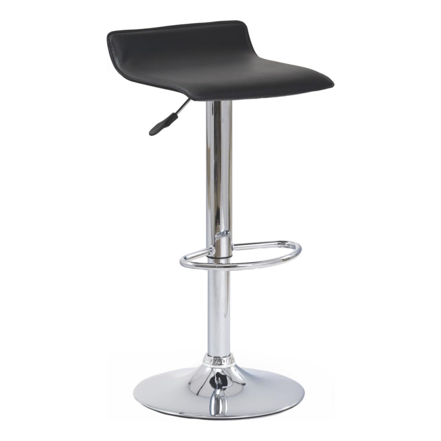 Banco de bar 84x40 cm preto/cromado brilhante