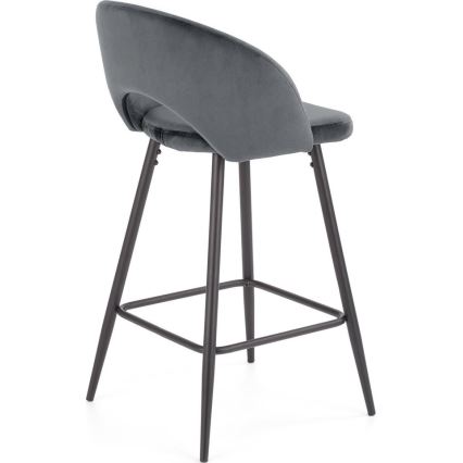 Banco de bar 89x49 cm cinzento/preto