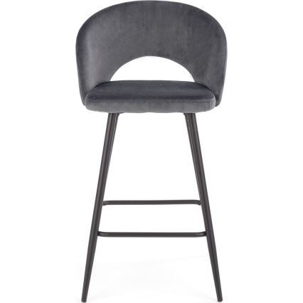 Banco de bar 89x49 cm cinzento/preto
