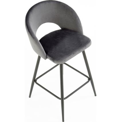 Banco de bar 89x49 cm cinzento/preto