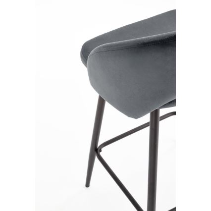 Banco de bar 89x49 cm cinzento/preto